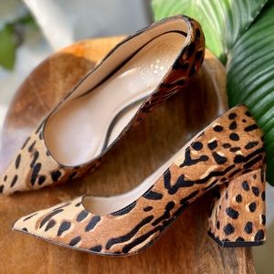 Worn once Vince Camuto cow hair heels, size 11